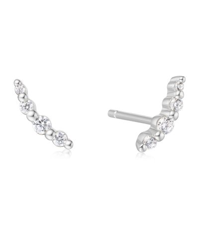 Ania Haie Silver Bezel Beaded Stone Stud Earrings