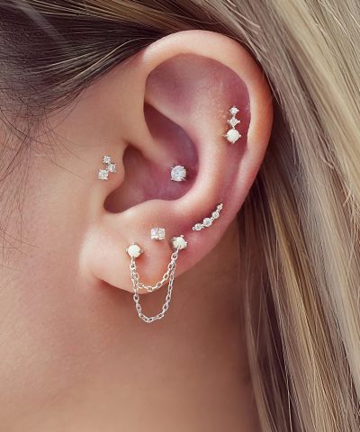 Alternative view of Ania Haie Silver Bezel Beaded Stone Stud Earrings