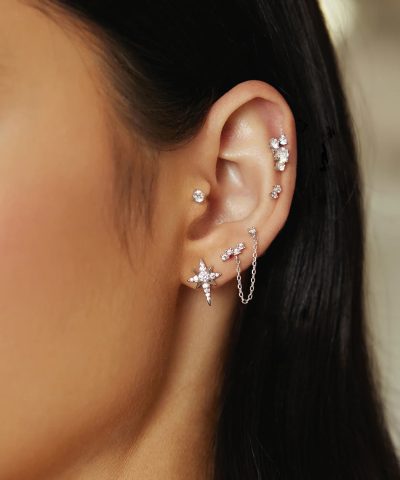 Alternative view of Ania Haie Silver Eight-Pointed Star Stud Earrings