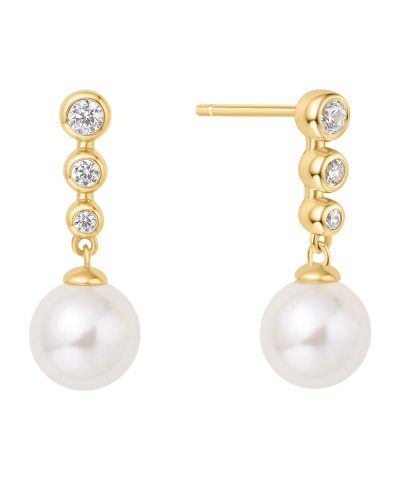 Ania Haie Gold Tennis Beaded Stone Pearl Earrings