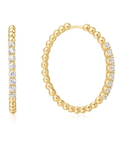 Ania Haie Gold Large Claw Sphere Hoop Earrings