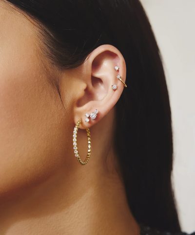 Alternative view of Ania Haie Gold Large Claw Sphere Hoop Earrings