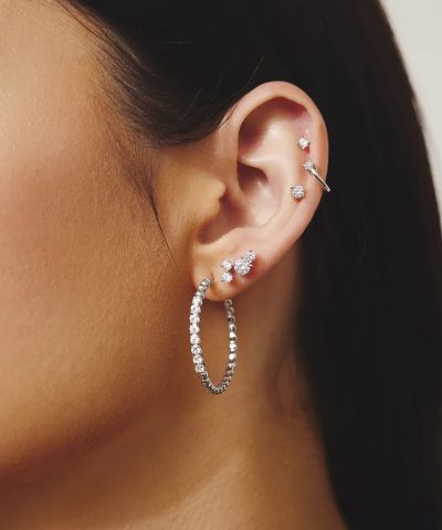 Alternative view of Ania Haie Silver Large Claw Sphere Hoop Earrings