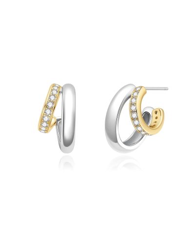 Ania Haie Two-Tone Sparkling Stud Hoop Earrings