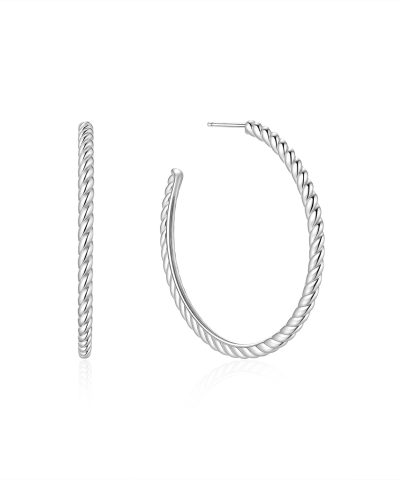 Ania Haie Silver Twisted Oversized Hoop Earrings