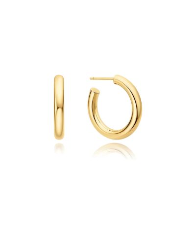 Ania Haie Gold Classic Tube Medium Huggie Hoop Earrings