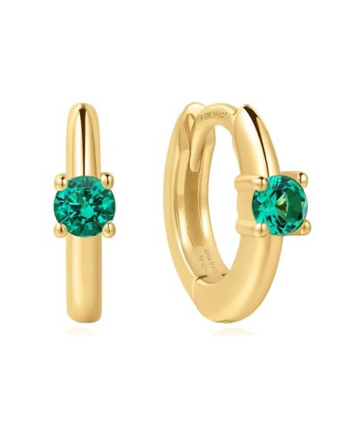 Ania Haie Gold Green Huggie Hoop Earrings