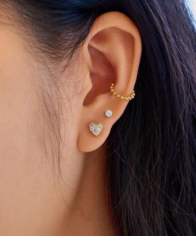 Alternative view of Ania Haie Gold Pavé Heart Stud Earrings