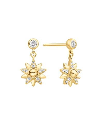 Ania Haie Gold Sunburst Dangle Stud Earrings