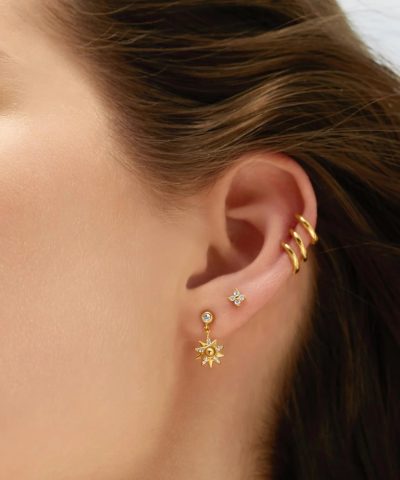 Alternative view of Ania Haie Gold Sunburst Dangle Stud Earrings