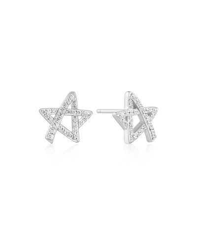 Ania Haie Silver Asymmetric Five-Point Star Stud Earrings