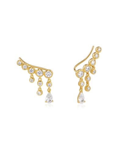 Ania Haie Gold Molten Cascade Bar Climbers