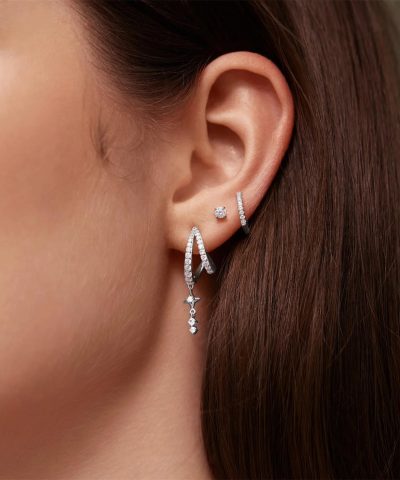 Alternative view of Ania Haie Silver Star Drop Stud Earrings