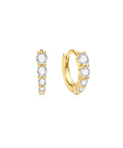 Ania Haie Gold Graduated Sparkle Huggie Hoop Earrings