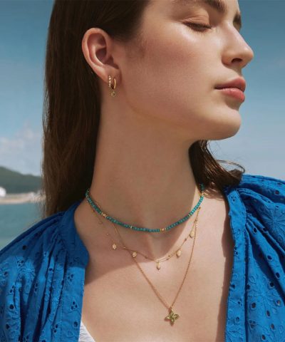 Alternative view of Ania Haie Gold Sparkle Twisted Huggie Hoop Earrings