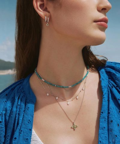 Alternative view of Ania Haie Silver Sparkle Twisted Huggie Hoop Earrings