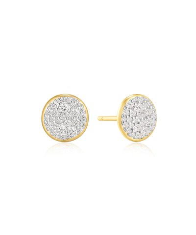 Ania Haie Gold Pavé Disc Stud Earrings