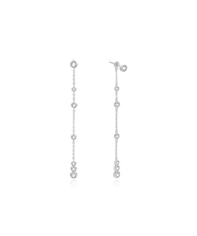 Ania Haie Silver Cascade Station Drop Stud Earrings