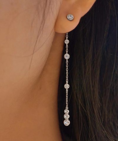 Alternative view of Ania Haie Silver Cascade Station Drop Stud Earrings