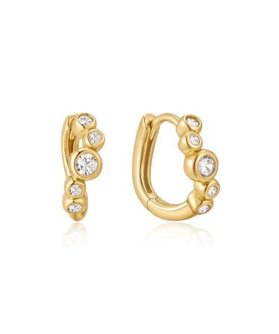Ania Haie Gold Small Sparkling Tide Huggie Hoop Earrings