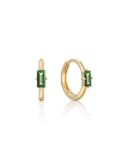 Ania Haie 14kt Gold Tourmaline Emblem Huggie Hoop Earrings