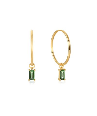 Ania Haie 14kt Gold Tourmaline Drop Mini Hoop Earrings