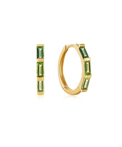 Ania Haie 14kt Gold Tourmaline Huggie Hoop Earrings