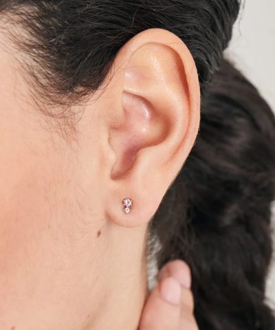 Alternative view of Ania Haie 14kt Gold White and Pink Sapphire Stud Earrings