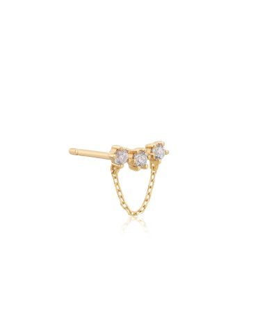Ania Haie 14kt Gold White Sapphire Climber Single Stud Earring