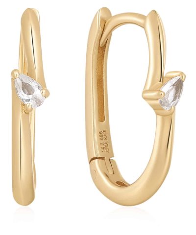 Ania Haie 14kt Gold White Sapphire Oval Earrings