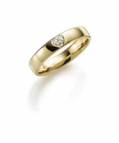 GD FOREVER gult gull giftering m/diamant 0,03 ct W/SI