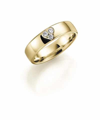 GD FOREVER gult gull giftering m/diamant 0,09 ct W/SI