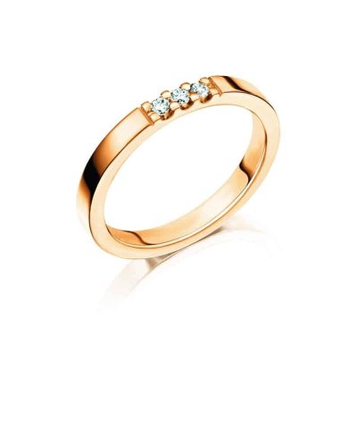 GD FOREVER gult gull giftering m/diamant 0,09 ct W/SI