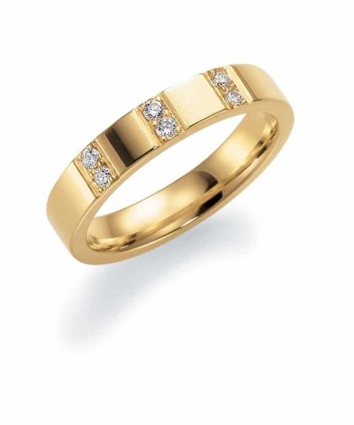 GD FOREVER gult gull giftering m/diamant 0,12 ct W/SI