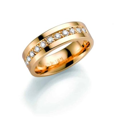 GD FOREVER gult gull giftering m/diamant 0,28 ct W/SI