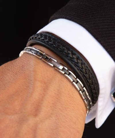 Alternative view of Bracelet Steel SANTORIN 6mm Bic IP Black 21cm