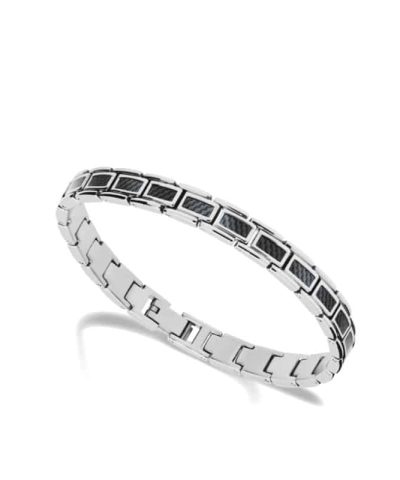 Bracelet MERCURY 8mm Steel and carbon 21cm