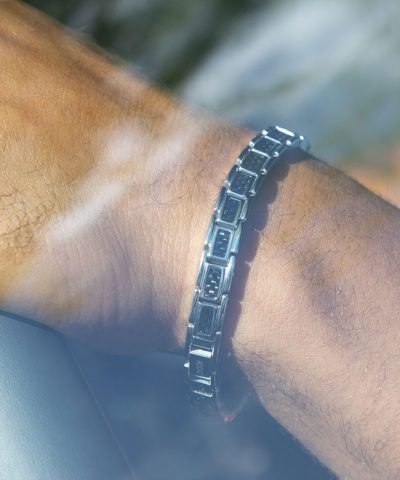 Alternative view of Bracelet MERCURY 8mm Steel and carbon 21cm