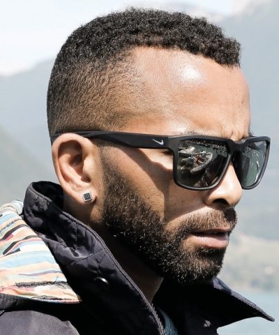 Alternative view of Earrings MERCURY Polished steel and black carbon