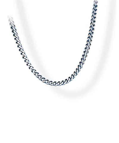 Necklace Vintage steel MAJOR 4mm Bicolor IP Blue 50cm