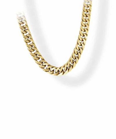 Necklace Satined steel CROONER 8mm IP Gold