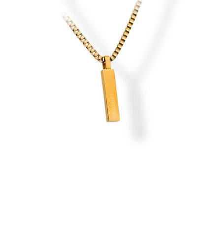 Pendant Satined steel PURE 8x25mm IP Gold
