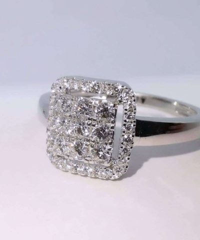 Ring hvitt gull med diamanter 0,40ct W Si