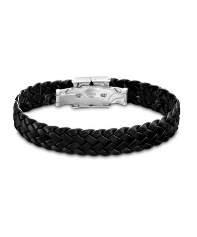Lotus Style, armbånd i skinn og stål, sort (bredde 16,7 mm, lengde 19,5 cm) - LS1206-2-1