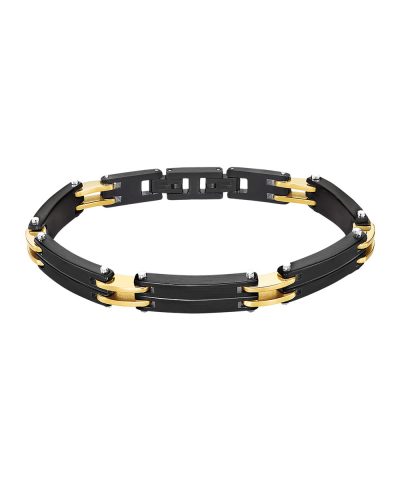 Lotus Style, armbånd i stål, sort og gul PVD (bredde 8 mm, lengde 21,3 cm) - LS2259-2-2