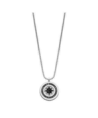 Lotus Style, anheng med kjede i stål, kompass (Ø 25 mm, kjede 50-55 cm) - LS2368-1-1