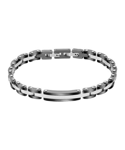 Lotus Style, armbånd i stål og sort PVD (bredde 7,5 mm, lengde 21,5 cm) - LS2596-2-2
