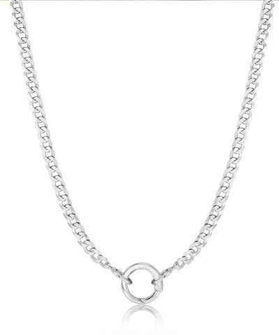 Ania Haie Silver Curb Chain Charm Connector Necklace