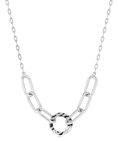Ania Haie Silver Tiger Chain Charm Connector Necklace