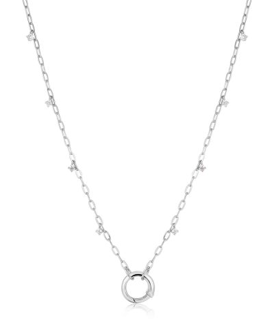 Ania Haie Silver Shimmer Chain Charm Connector Necklace